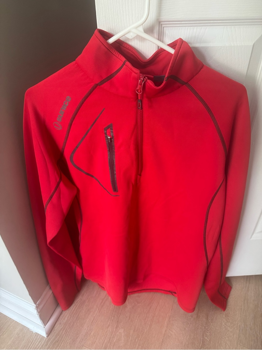 Sunice Red Long Sleeve Half-Zip Performance Pullover